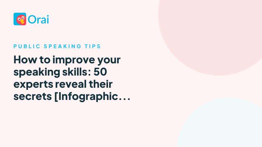 How to improve your speaking skills: 50 experts reveal their secrets [Infographic + Blog post] article cover